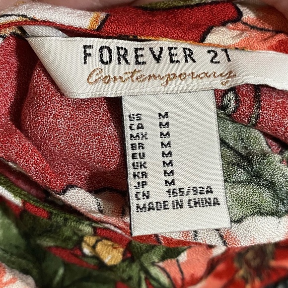 Red Floral Mini Wrap Dress 1 - Picture 3 of 7